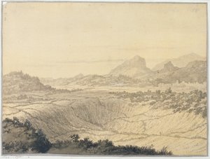 Rocky Landscape (gråttvätt på papper)